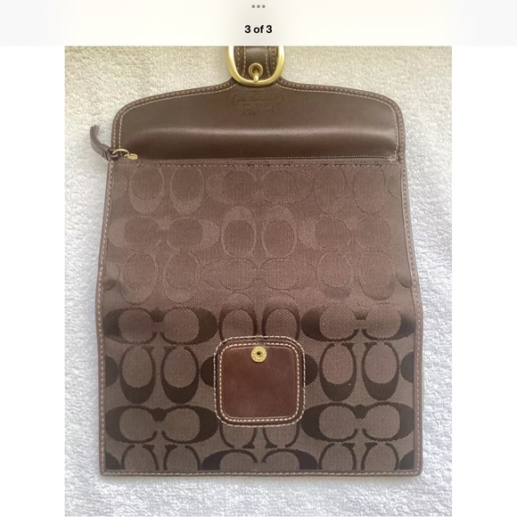 Coach Bleecker Mahogany Leather Jacquard Hobo 11434 Checkbook Wallet 40893 Set - Picture 9 of 9